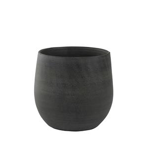 Ter Steege Plantenpot/bloempot in een strakke Modern design look grafiet Dia 15 cm en Hoogte 13 cm -