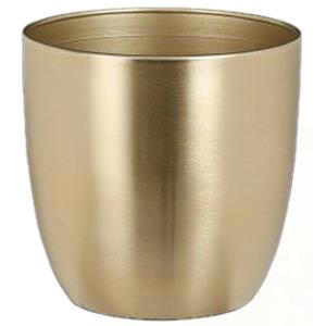 Mica Decorations Plantenpot/bloempot van metaal in het goud D13 en H12 cm -