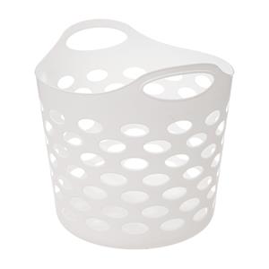 5five Flexibele wasmand/opbergmand - rond - wit - 28 liter - D39 x H54 cm -