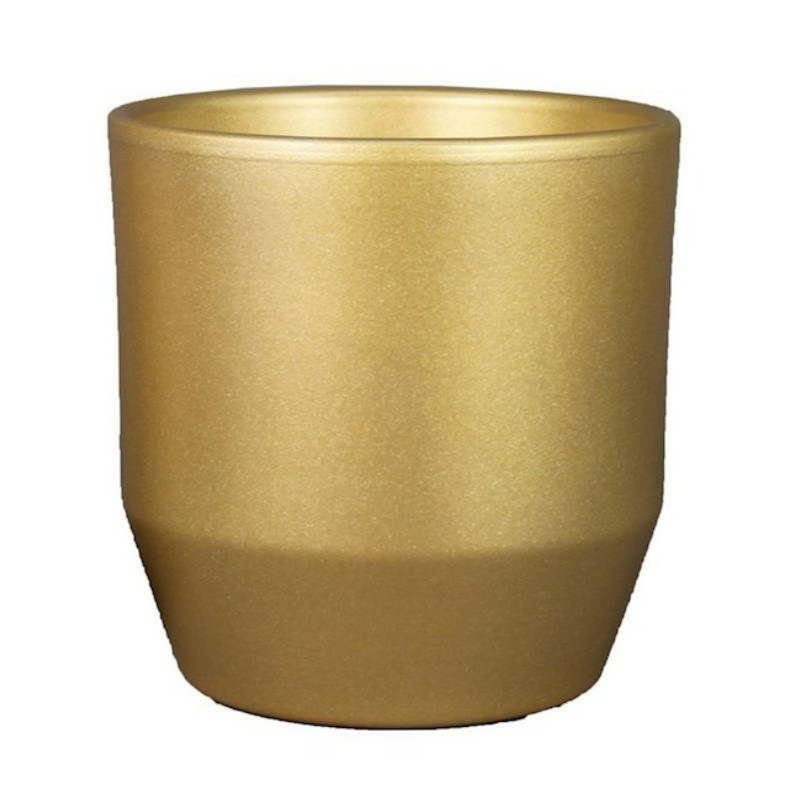 Bela Arte Plantenpot/bloempot keramiek glans goud - D17.5/H16 cm -