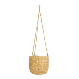 Ter Steege Hangende plantenpot/bloempot van jute/zeegras diameter 19 cm en hoogte 17 cm creme beige -