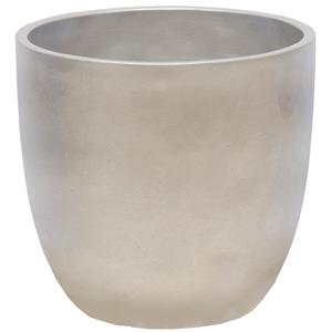 Mega Collections Plantenpot - keramiek - zilver - D18 cm -