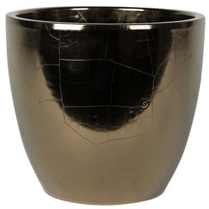 Ter Steege Plantenpot/bloempot in een strakke Scandinavische look goud Dia 20 cm en Hoogte 19 cm -