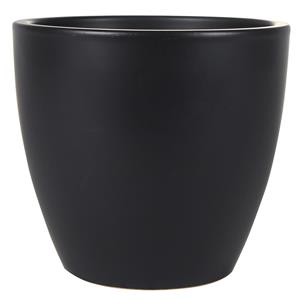 Ter Steege Plantenpot/bloempot in een strakke Scandinavische look zwart Dia 20 cm en Hoogte 19 cm -