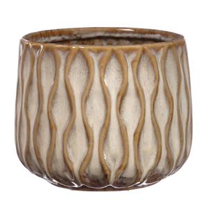 Ideas 4 Seasons Ideas4seasons bloempot/plantenpot - zand/beige - voor kamerplant - D15 x H12 cm -