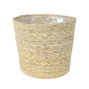 Ter Steege Plantenpot/bloempot van jute/zeegras diameter 26 cm en hoogte 23 cm creme beige -