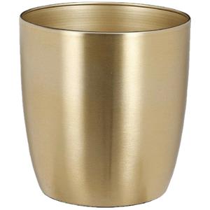 Mica Decorations Plantenpot/Bloempot van metaal in het goud D16 en H15 cm -