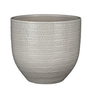 Mica Decorations Plantenpot/bloempot Carrie terracotta lichtgrijs met flakes patroon - D20/H18 cm -