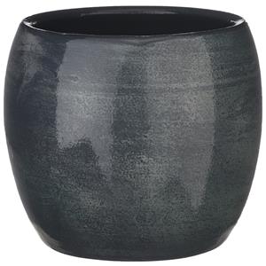 Mica Decorations Bloempot in het glanzend donkerblauw keramiek voor kamerplant H18 x D20 cm -