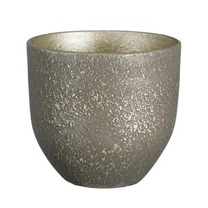 Mica Decorations Plantenpot/bloempot Carrie terracotta zwart met flakes patroon - D20/H18 cm -