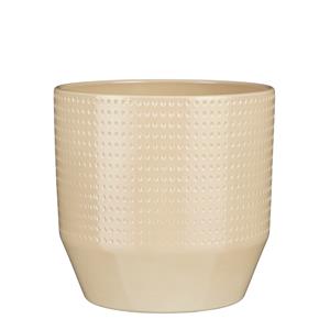 Mica Decorations Bloempot model Nola - beige - D24 x H22 cm - relief dots -