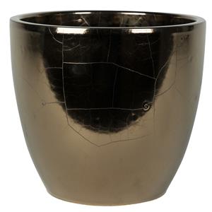 Ter Steege Plantenpot/bloempot in een strakke Scandinavische look goud Dia 24 cm en Hoogte 22 cm -