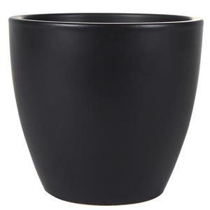 Ter Steege Plantenpot/bloempot in een strakke Scandinavische look zwart Dia 24 cm en Hoogte 22 cm -