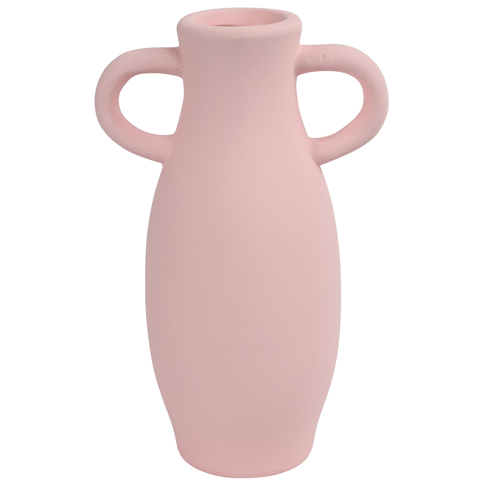 Countryfield Amphora vaas - roze terracotta - D12 x H20 cm - smalle opening -