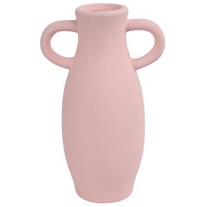 Countryfield Amphora vaas - roze terracotta - D12 x H20 cm - smalle opening -