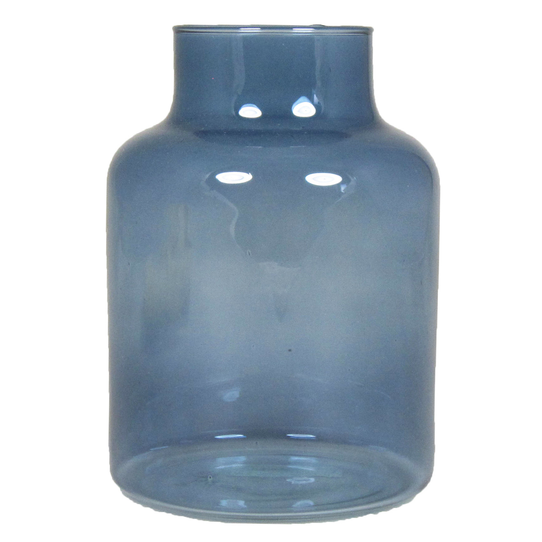 Floran Bloemenvaas - blauw/transparant glas - H20 x D15 cm -