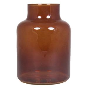 Floran Bloemenvaas - bruin/transparant glas - H20 x D15 cm -