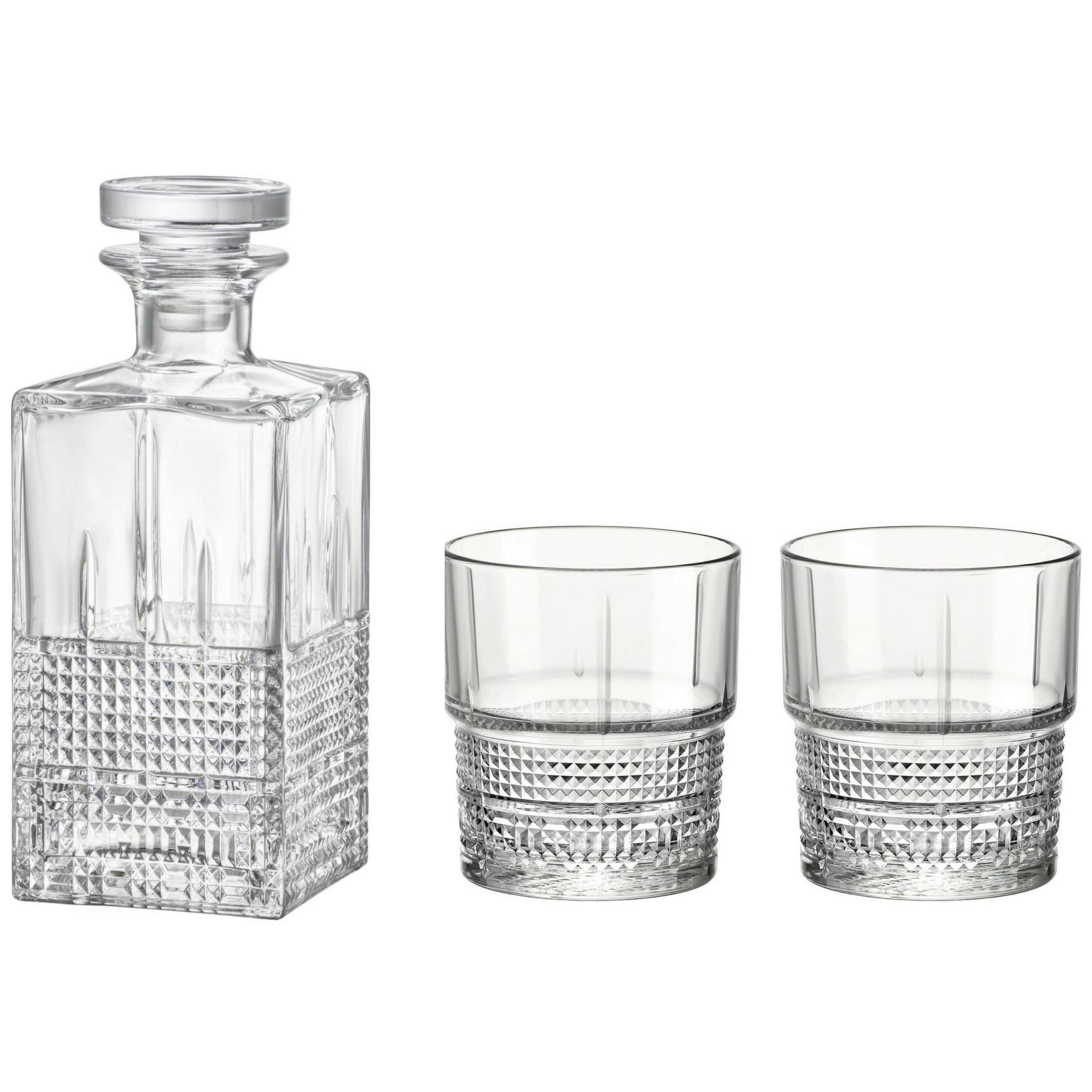 Bormioli Whisky set - 7 delig - 6 glazen - karaf - Novecento? serie -