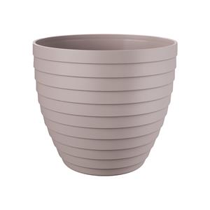 Juypal Hogar Bloempot/plantenpot Florenzia - taupe - kunststof - D13 x H11,5 cm - voor buiten/binnen -