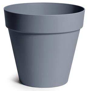 Mega Collections Plantenpot/bloempot - kunststof - grijs - D20 x H17 cm -