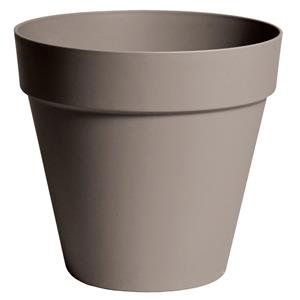 Mega Collections Plantenpot/bloempot - kunststof - taupe bruin - D26 x H22 cm -