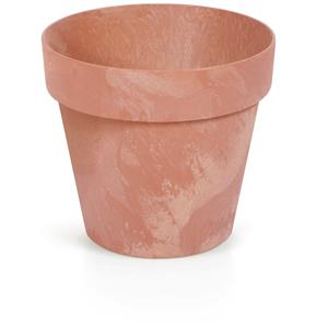 Prosperplast Kunststof bloempotten/plantenpotten betonlook 20 cm terracotta -