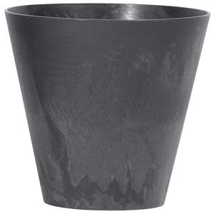 Prosperplast Kunststof bloempot/plantenpot betonlook 25 cm antraciet grijs -