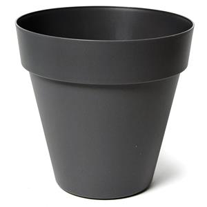 Mega Collections Plantenpot/bloempot - kunststof - zwart - D39 x H35 cm -