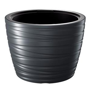 Prosperplast Plantenpot/bloempot Amazing - buiten/binnen - kunststof - antraciet - D37 x H28 cm -