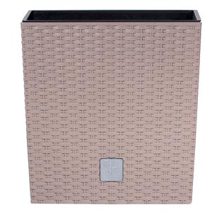 Prosperplast Kunststof Rato rotan bloempot/plantenpot met binnenpot taupe 26 cm -