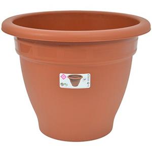 Hega Hogar Terra cotta kleur ronde plantenpot/bloempot kunststof diameter 50 cm -