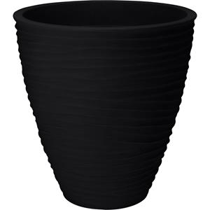 Pro Garden Plantenpot/bloempot Dunes - Tuin - stevig kunststof - antraciet - D40 x H42 cm -