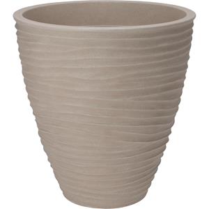 Pro Garden Plantenpot/bloempot Dunes - Tuin - stevig kunststof - zand/beige - D40 x H42 cm -