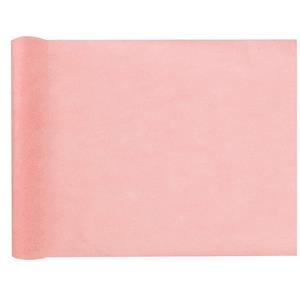 Tafelloper op rol - polyester - zalmroze - 30 cm x 10 -
