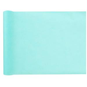 Santex Tafelloper op rol - polyester - azuurblauw - 30 cm x 10 -