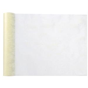 Tafelloper op rol - polyester - ivoor wit - 30 cm x 10 -
