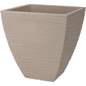 Pro Garden Plantenpot/bloempot Dunes - Tuin - stevig kunststof - beige/zand - D40 x H42 cm -