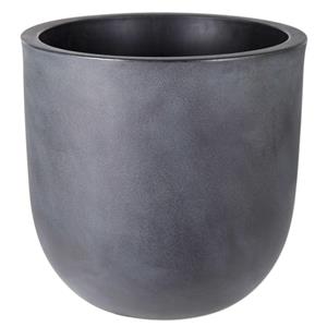 Mega Collections Plantenpot/bloempot - kunststof - antraciet/grijs - dubbelwandig - D36 x H34 cm -