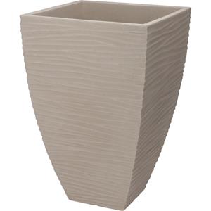 Pro Garden Plantenpot/bloempot Dunes - Tuin - stevig kunststof - zand/beige - D40 x H60 cm -