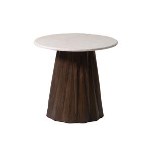 Giga Meubel Bijzettafel Faiza Marmer Rond 50cm - 