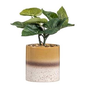 Leen Bakker Kunstplant Alocasia in pot - groen/bruin - 30 cm