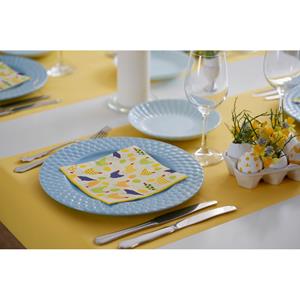 Duni tafelloper - papier - geel - 480 x cm - Tafellopers/placemats -