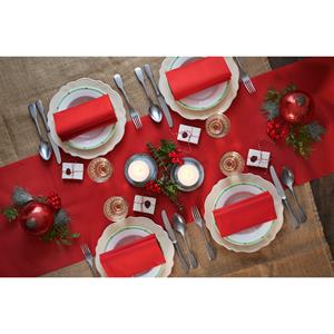 Duni tafelloper - papier - rood - 480 x cm - Tafellopers/placemats -