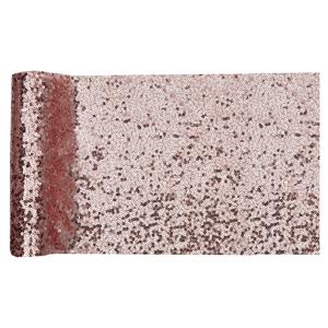 Santex Tafelloper op rol - polyester - rose goud pailletten - 19 x 190 cm -