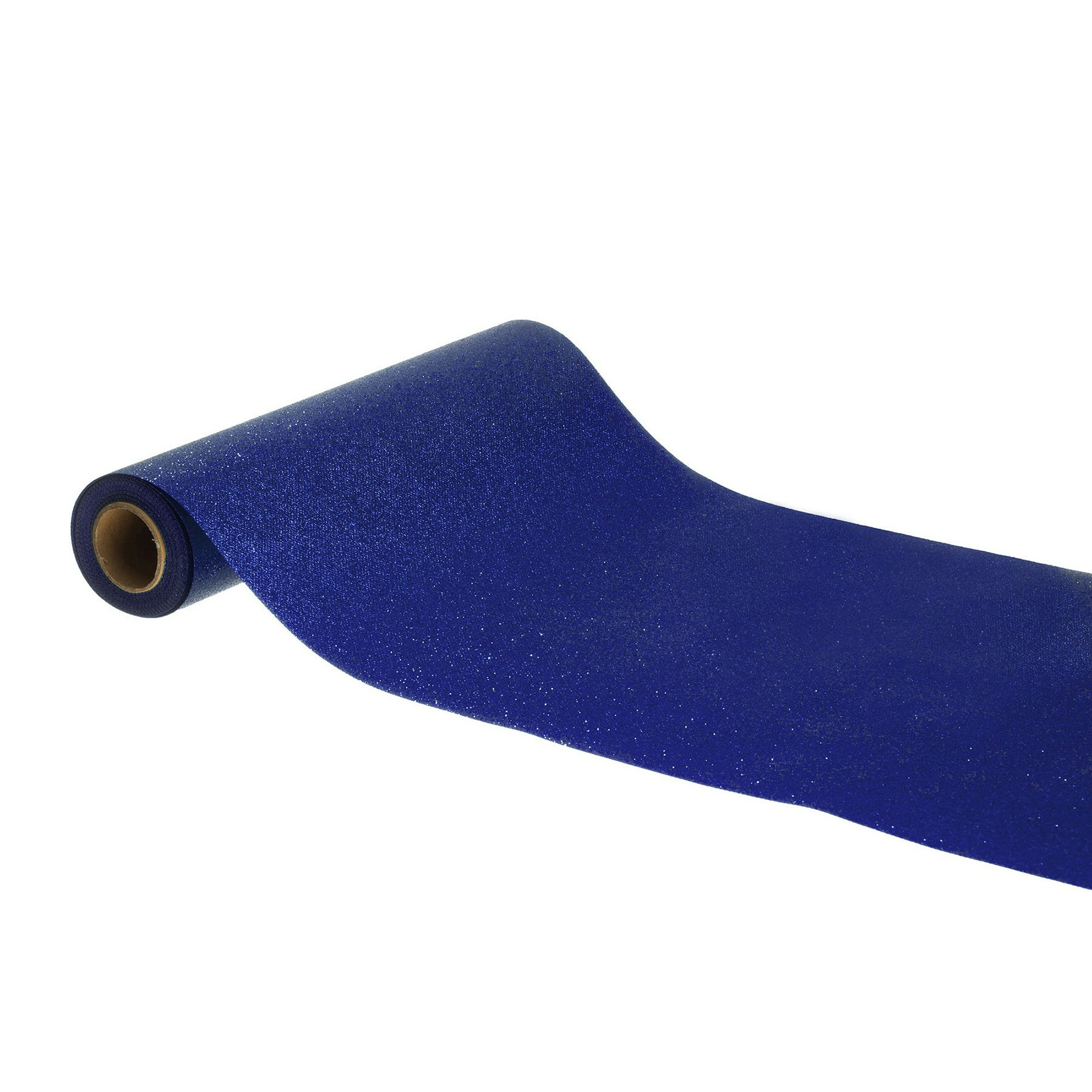 Chaks Tafelloper op rol - donker blauwe glitter - 30 x 500 cm - polyester -