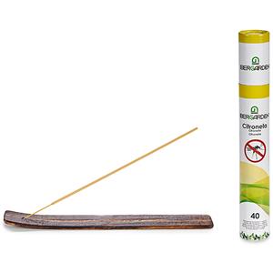 IBERGARDEN Citronella wierrook sticks - met houder/plankje - 40x sticks - 32 cm -