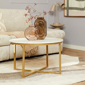 Het Steigerhouthuis Salontafel Ryan | Wit marmer 70 cm