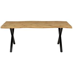 HELA Eettafel Greta Boomstamtafel (imitatie), verschillende maten, X-frame, 46 mm dikte