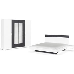 Rauch Slaapkamerserie Monza met draaideurkast breedte 226 cm, bedcombinatie in 2 breedtematen