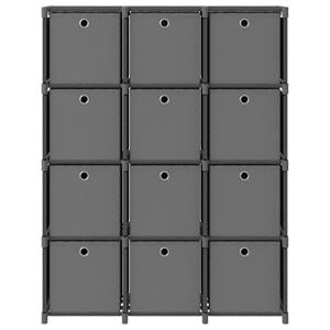 vidaXL Kast met 12 vakken met boxen 103x30x141 cm stof grijs